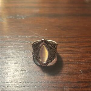 Elegant Silver Moonstone Ring Size 9